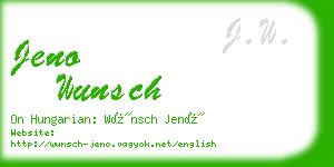jeno wunsch business card